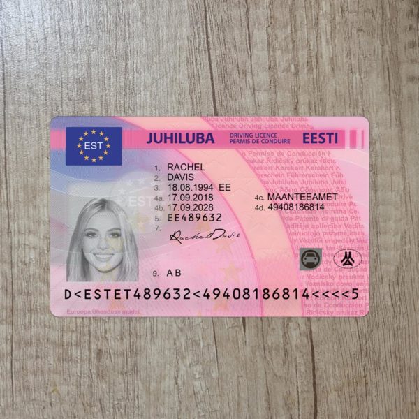 Fake Estonia driver license template