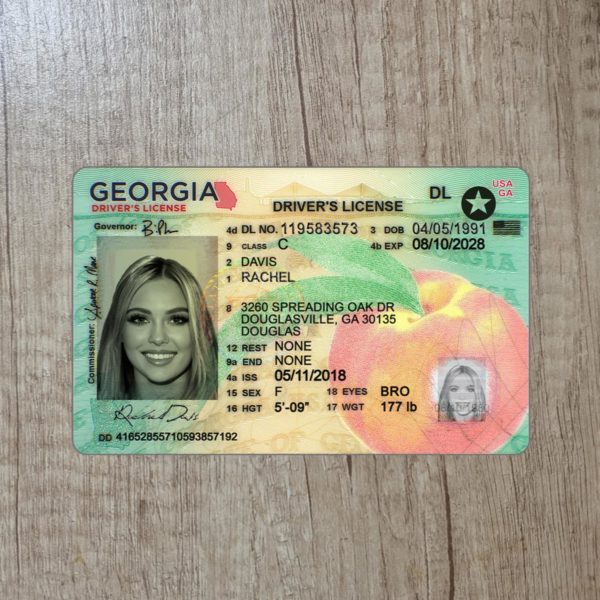Fake Georgia driver license template