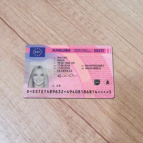 Estonia Driver License template