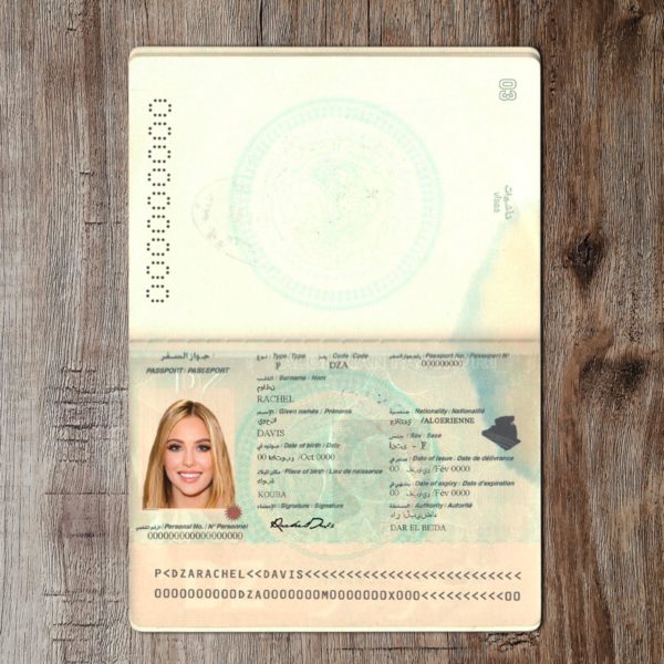 Algeria editable passport template