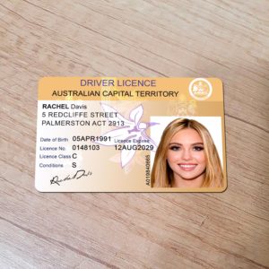 Fake Australia ACT driver license template