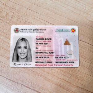 Fake Bangladesh driver license template