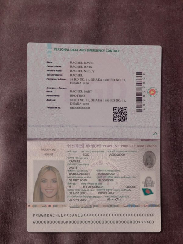 Bangladesh passport template