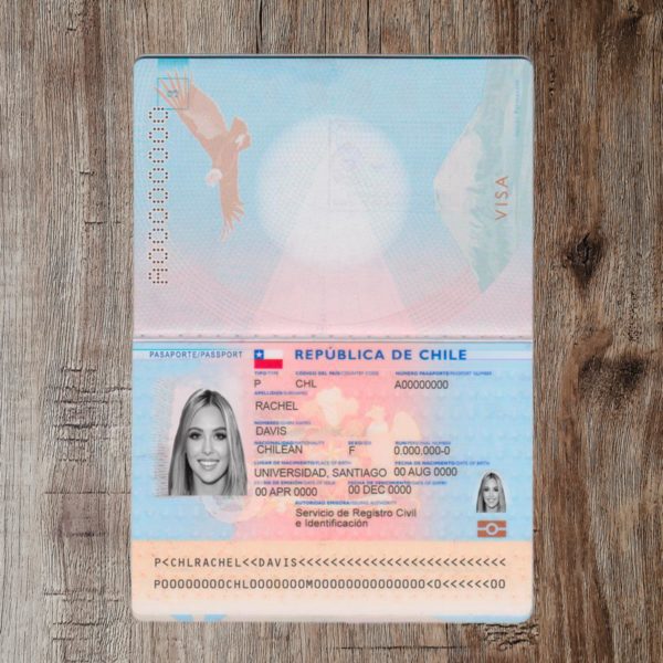Chile editable passport template