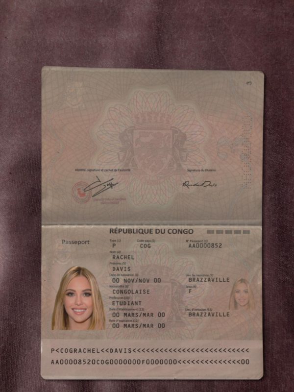 Congo passport template