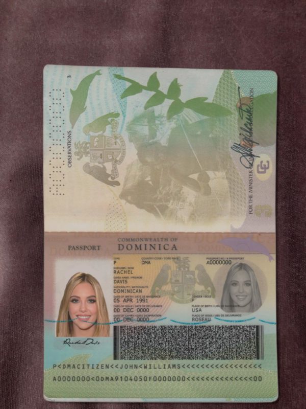 Dominica passport template