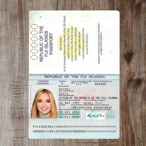 Fiji editable passport template