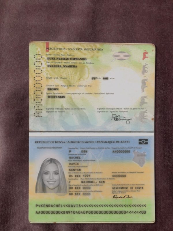 Kenya passport template