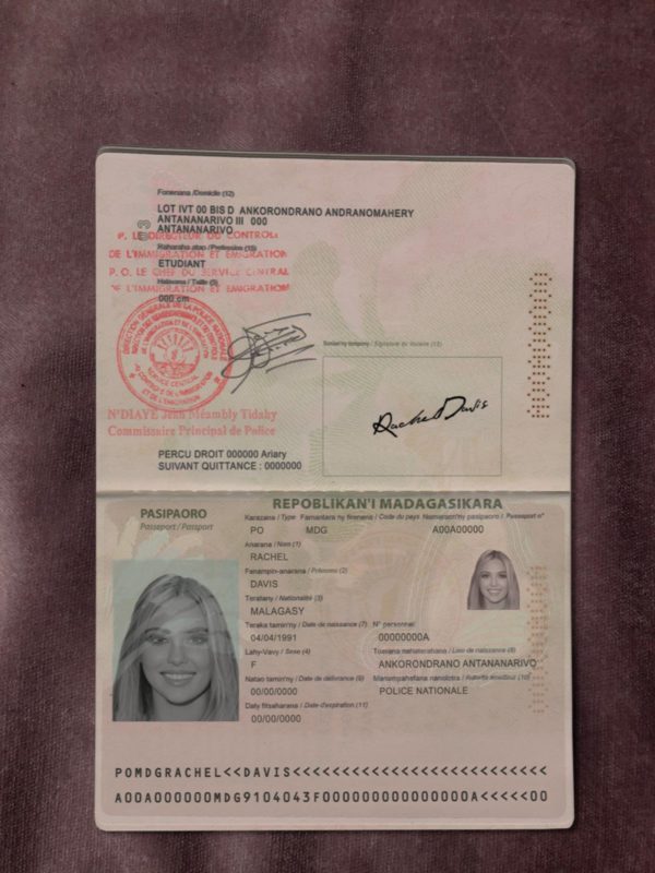 Madagascar passport template