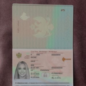 Montenegro passport template