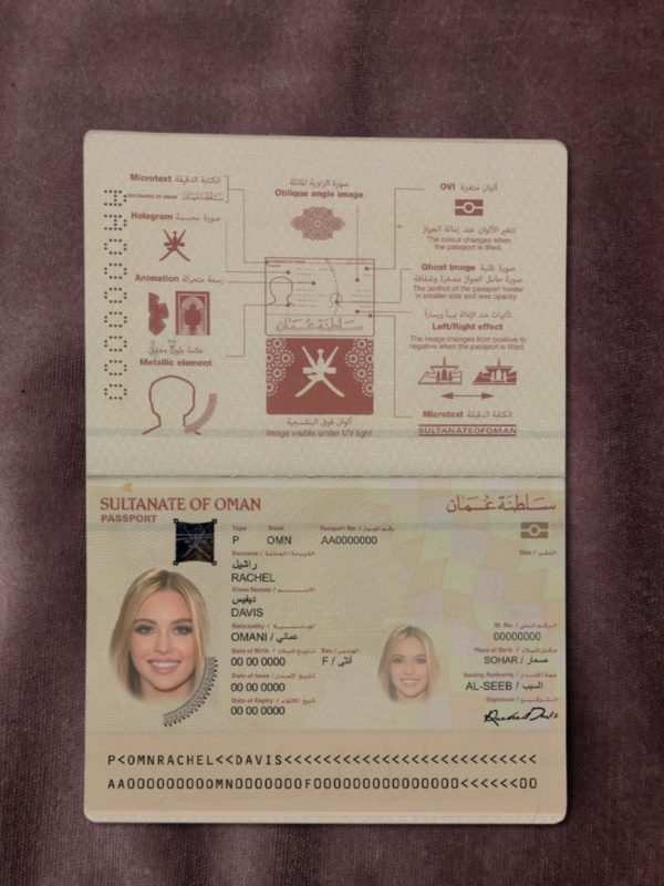 Oman passport template