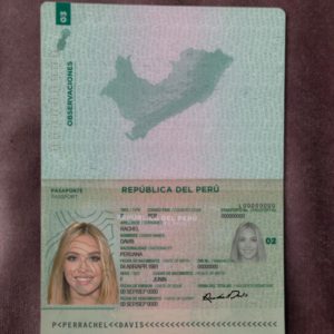 Peru passport template