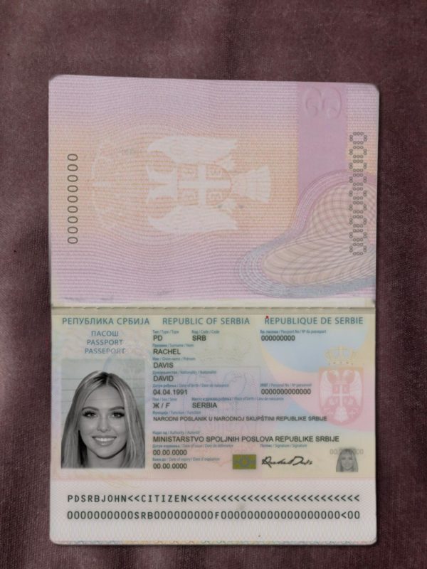 Serbia passport template
