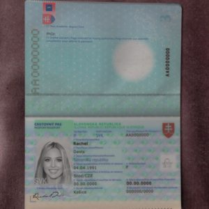 Slovakia passport template