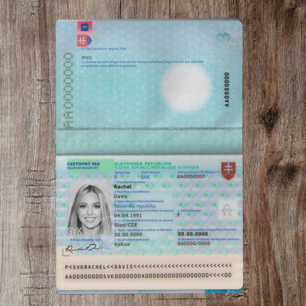 Slovakia editable passport template