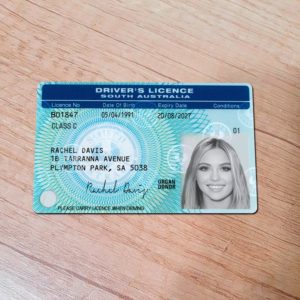Fake South Australia driver license template