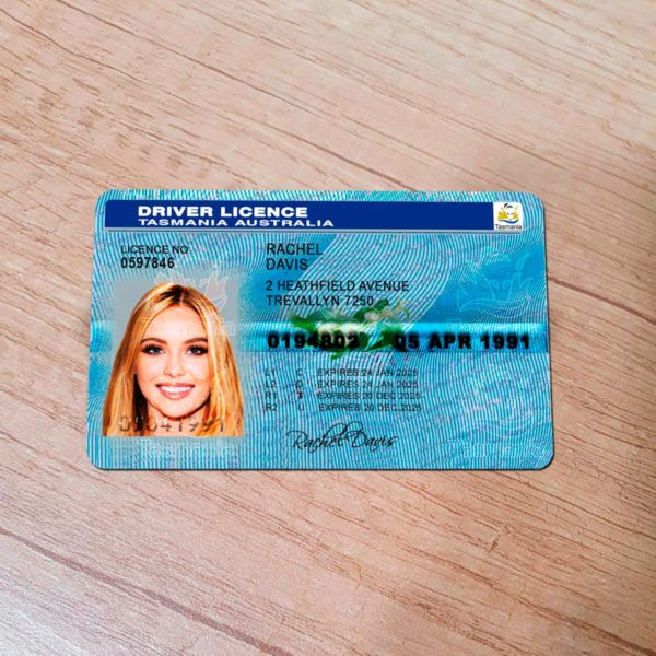 Fake Australia Tasmania driver license template
